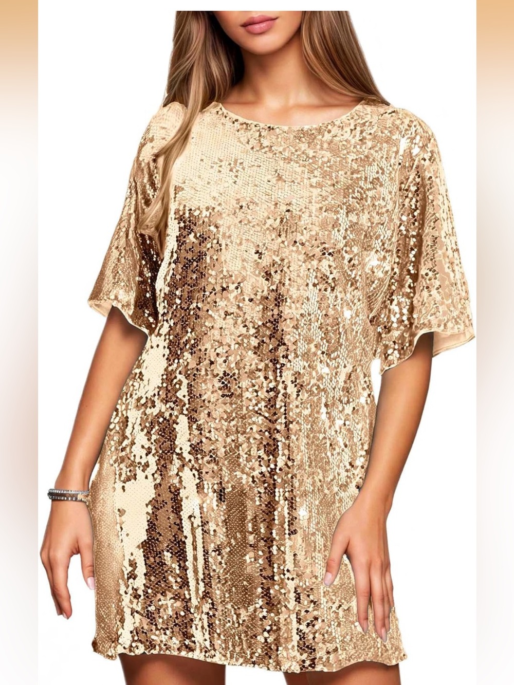 Gold Sequins Dress